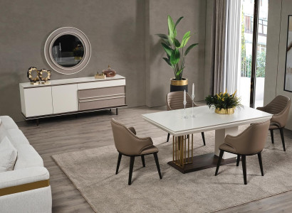 Dining room set Dining set Dining table 4x Chairs Sideboard+ Mirror 7 pieces